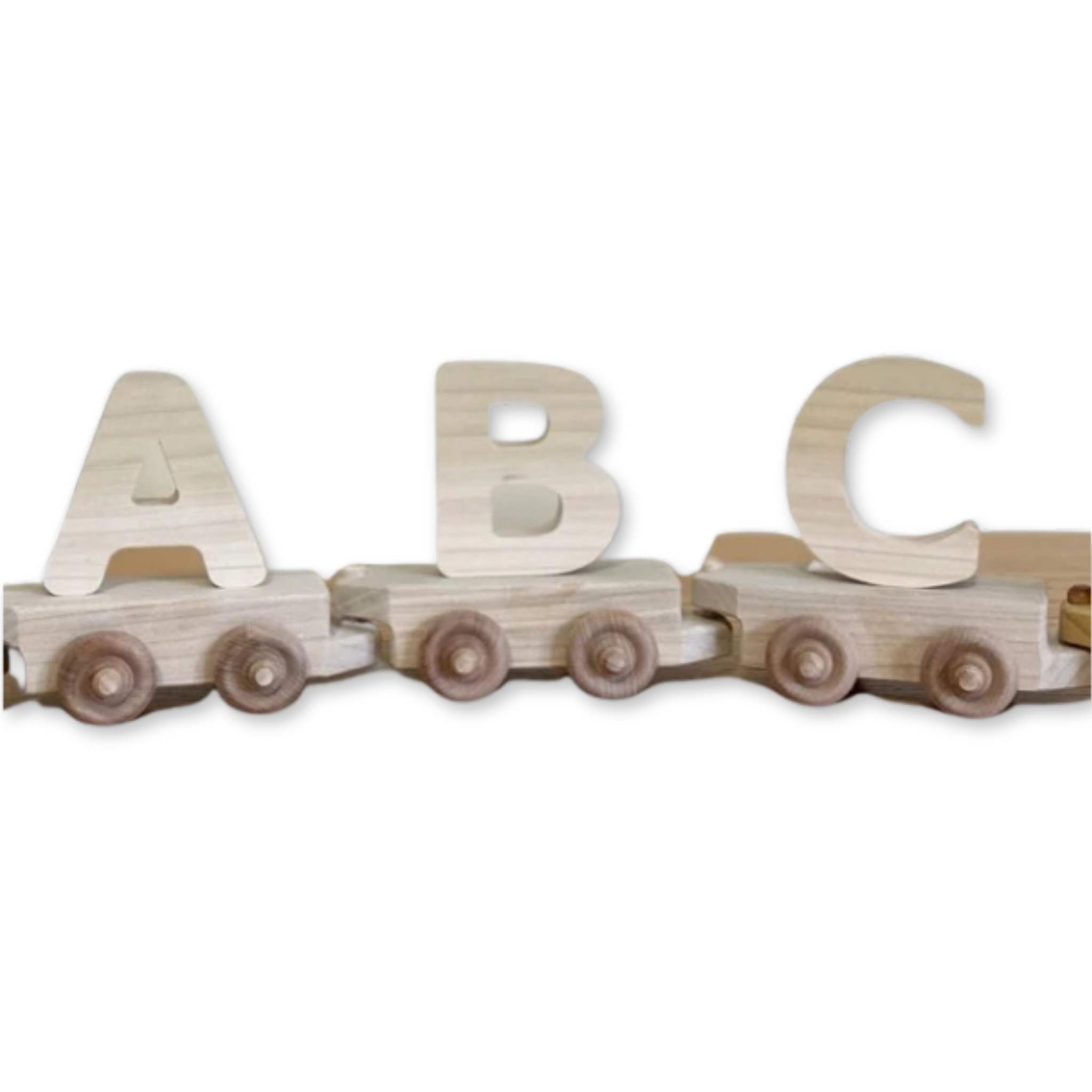 Wooden Train Car with Letter