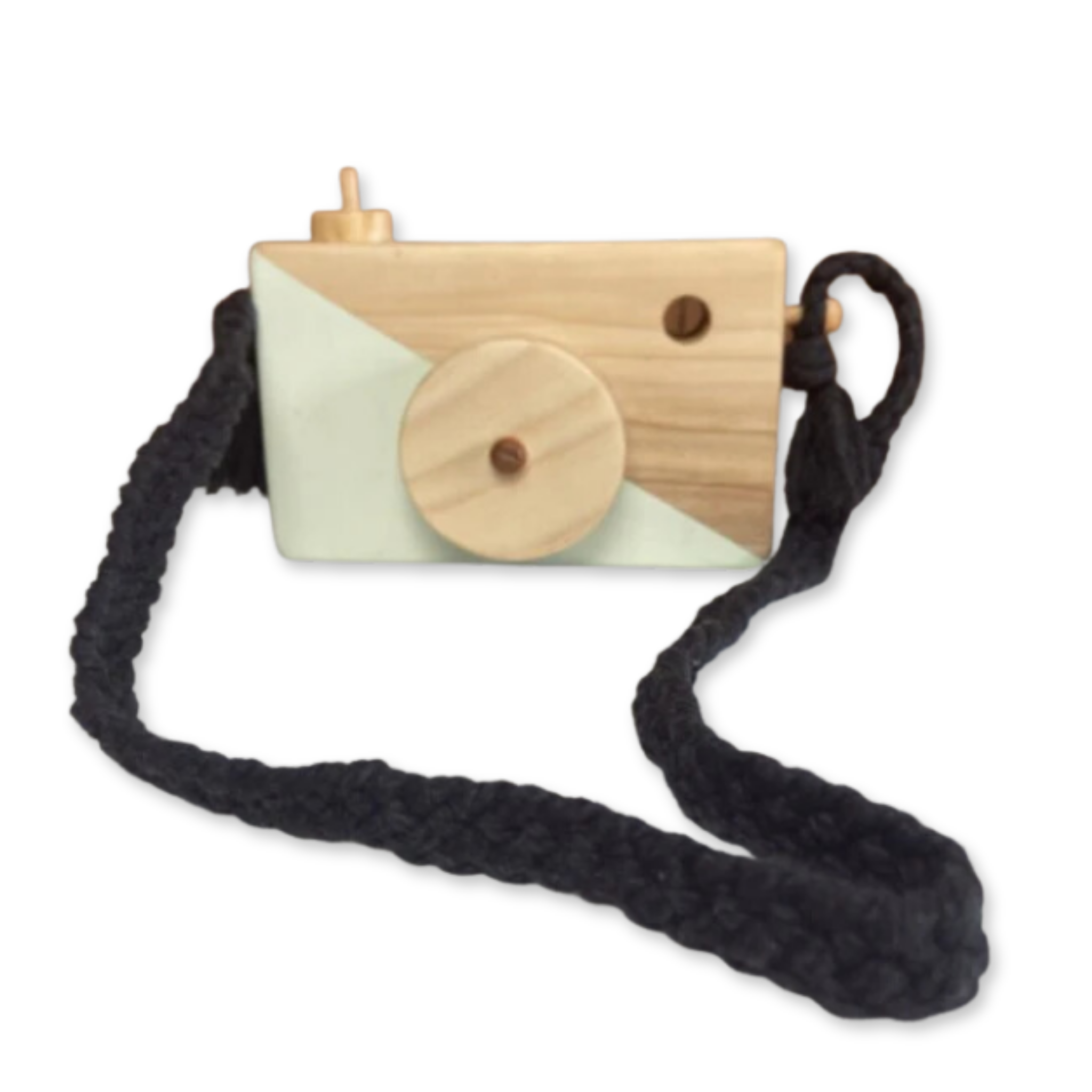 Wooden Camera with Macramé Strap