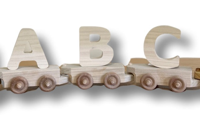 Wooden Train Car with Letter